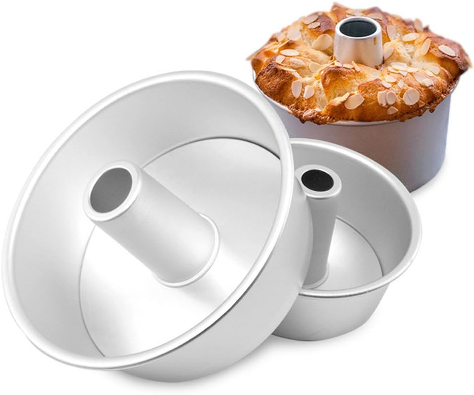6 Inch Angel Food Cake Pan with Removable Bottom, Aluminum Round Tube Pan Chiffon Cake Mold Baking Tin - Image 1