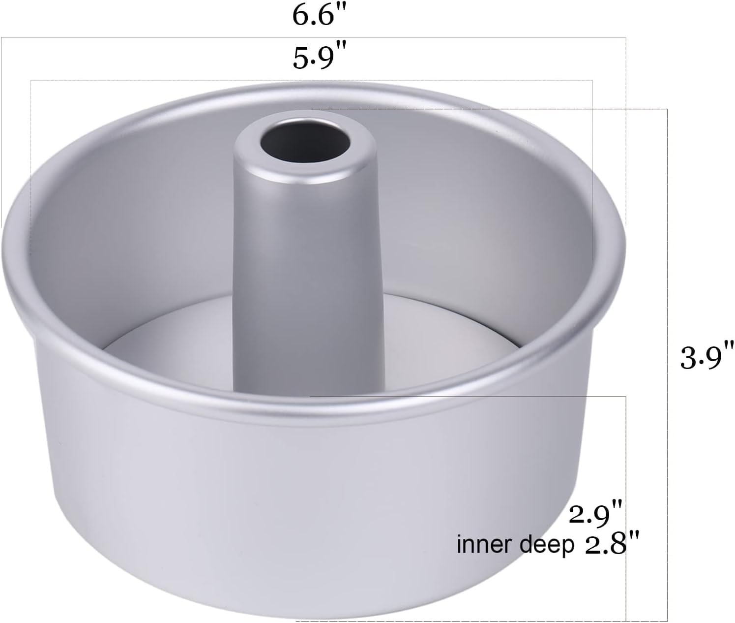 Cake Molds for Baking Bundle, 6 Inch Angel Food Cake Pan with Removable Bottom & 20Pcs Mini Tart Pans - Image 4