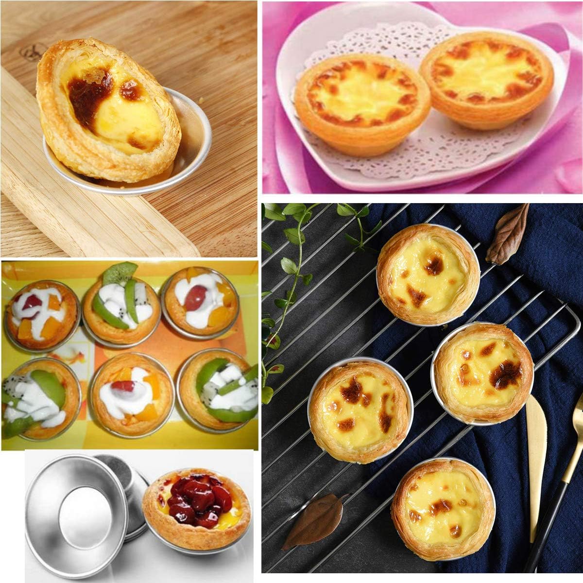 Cake Molds for Baking Bundle, 6 Inch Angel Food Cake Pan with Removable Bottom & 20Pcs Mini Tart Pans - Image 8