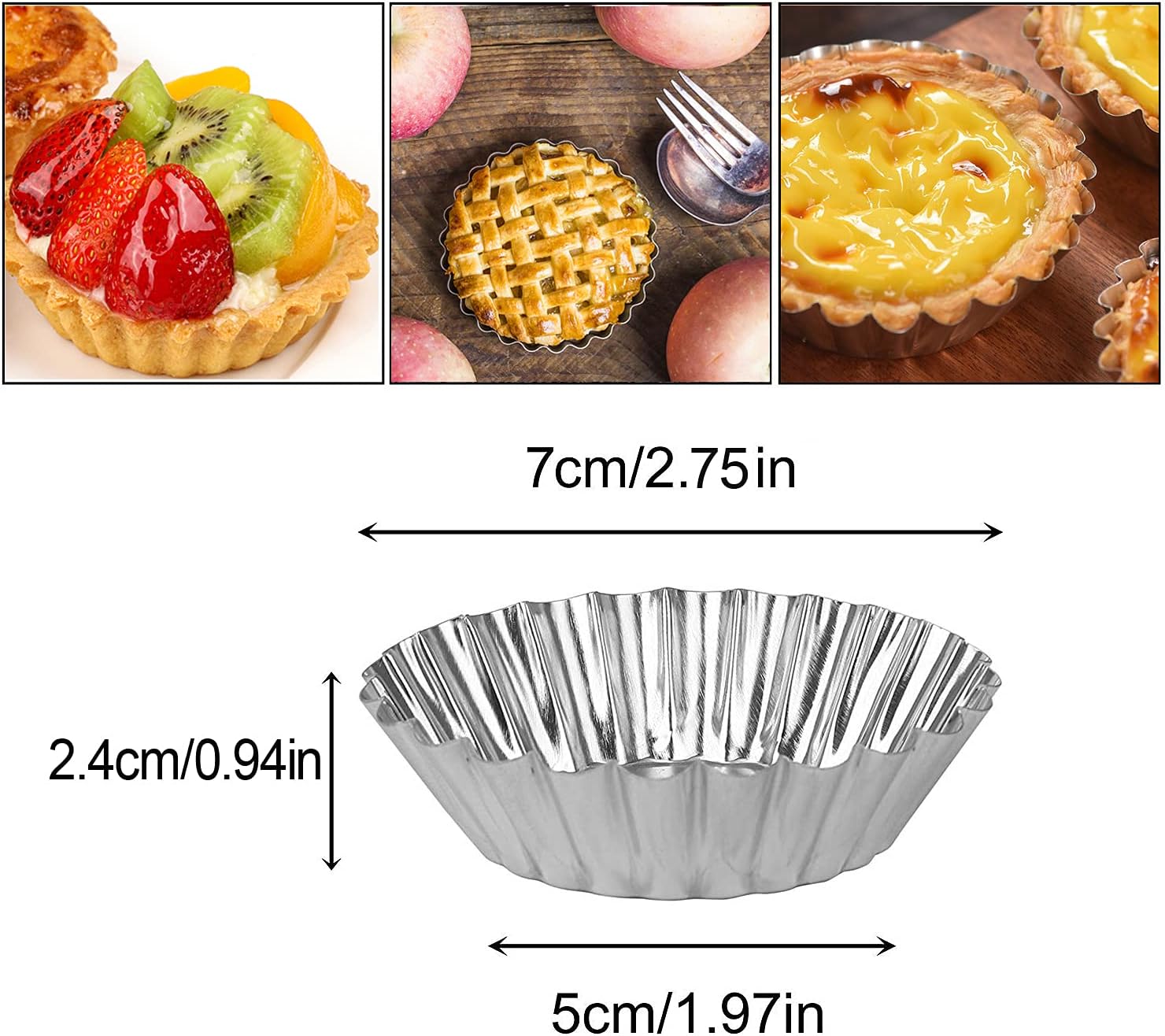 Cake Molds for Baking Bundle, 6 Inch Angel Food Cake Pan & 20pcs Egg Tart Molds - Image 4