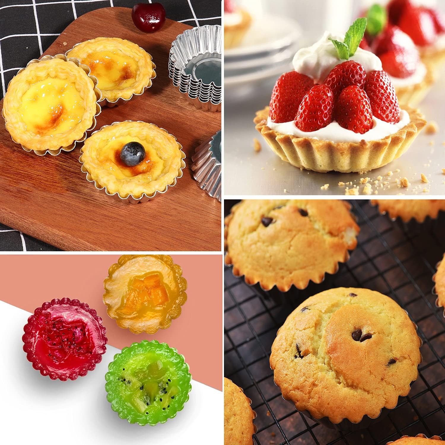 Cake Molds for Baking Bundle, 6 Inch Angel Food Cake Pan & 20pcs Egg Tart Molds - Image 5