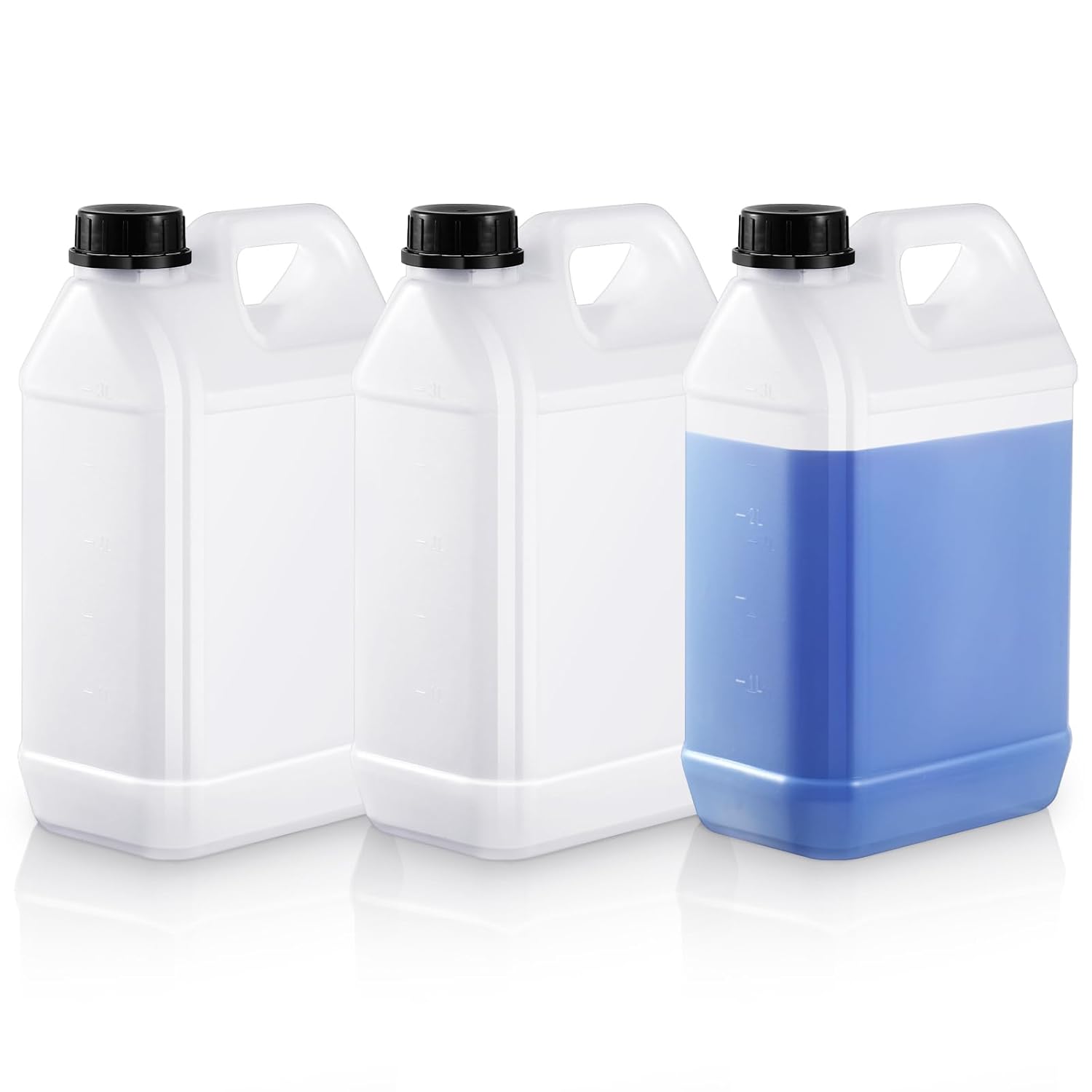 3 Pcs 1 Gallon Plastic Jug with Lids Square Empty Storage Containers Hdpe Carboy Plastic Jar Containers for Milk Water Beverage Oil Liquids (Translucent Color) - Image 1