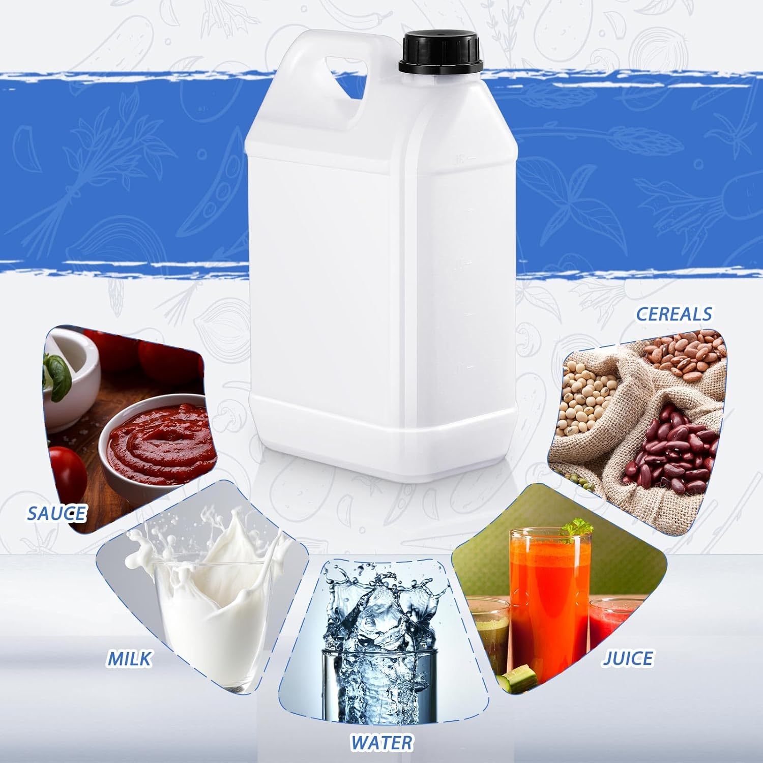 3 Pcs 1 Gallon Plastic Jug with Lids Square Empty Storage Containers Hdpe Carboy Plastic Jar Containers for Milk Water Beverage Oil Liquids (Translucent Color) - Image 4
