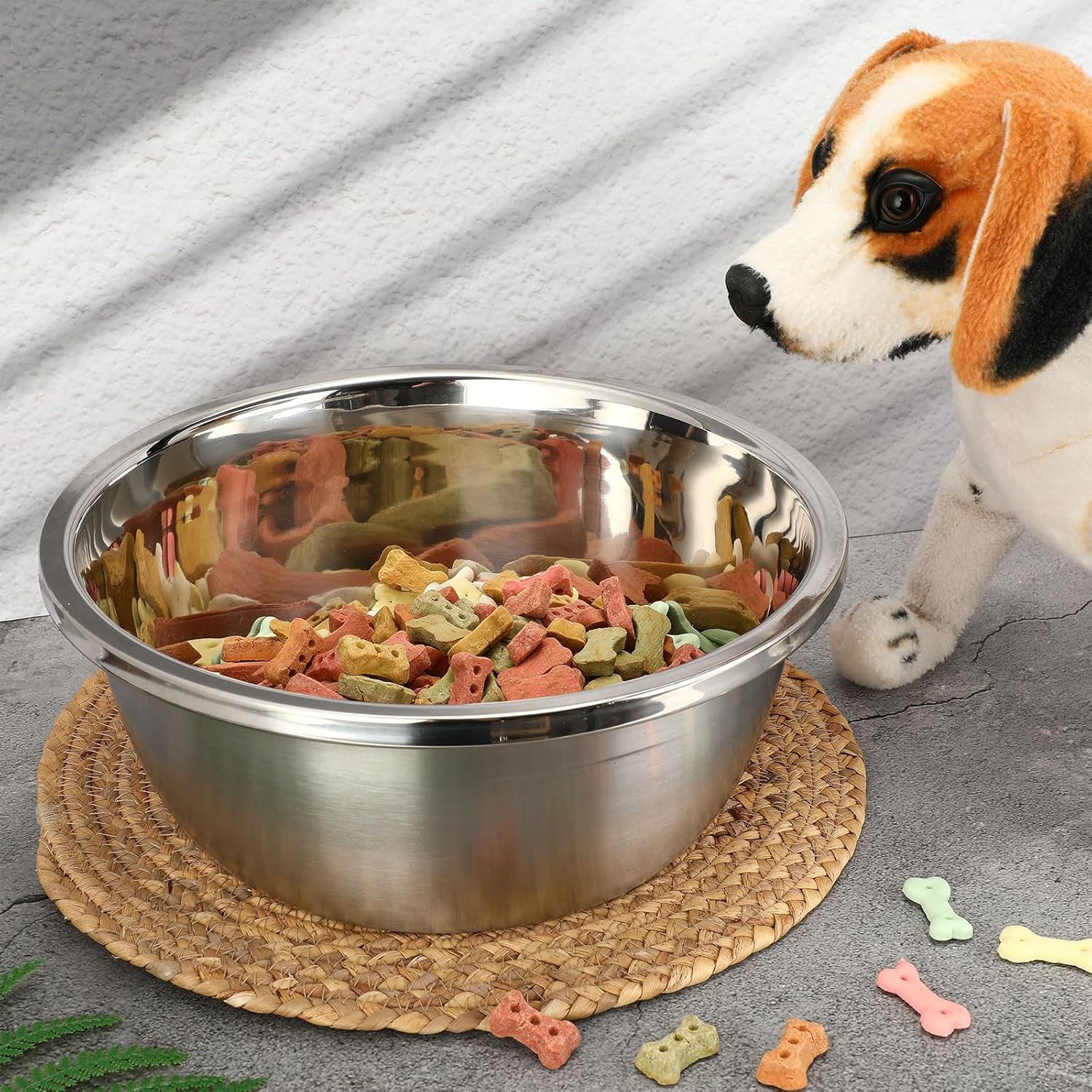 10 Pcs 8 Cup Metal Dog Bowls Stainless Steel Thickened Food Bowls Travel Kennel Food and Water Dish for Medium Large Size Dogs Cats, 64 Oz, Dishwasher Safe - Image 7
