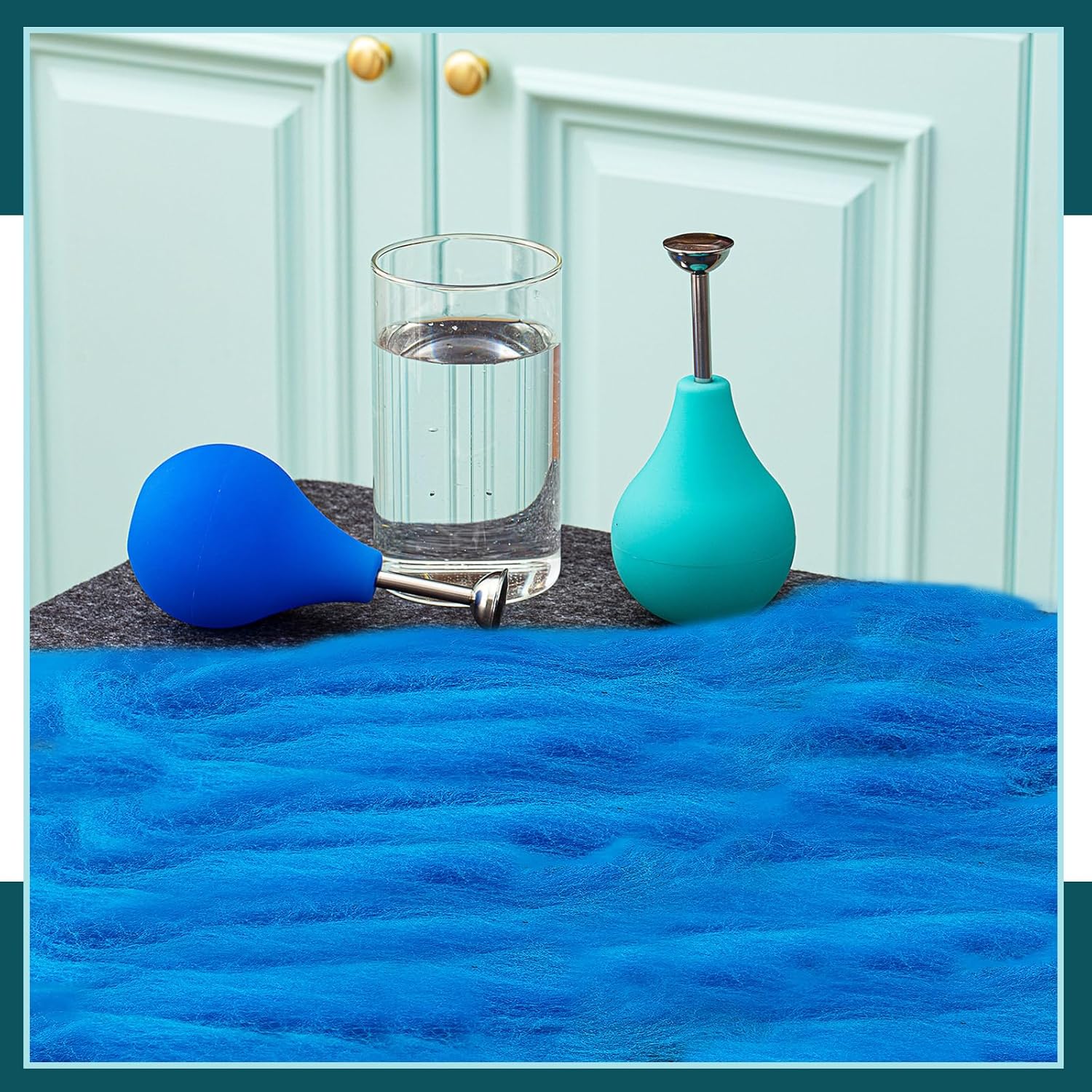 Ziliny 2 Pcs Wet Felting Tool Set, Ball Brause Sprinkler Squeeze Flower Sprinkler, for Working on Seams, Flat Felts, Hat & Slipper Shaping - Image 6