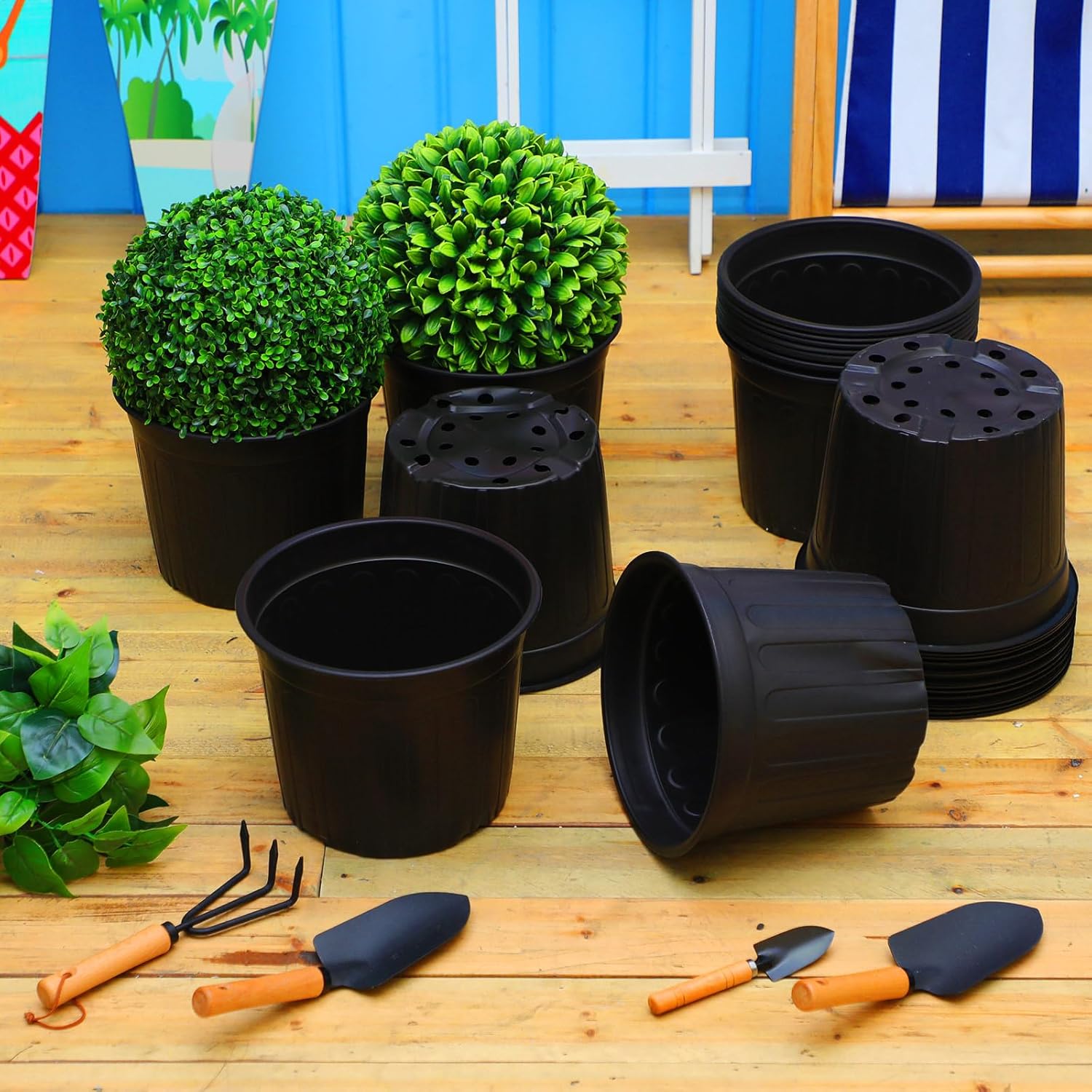 30 Pcs 3 Gallon Plant Nursery Pots Bulk Flexible Plastic Pots for Plants Thickened Soft Seed Starting Container with Drainage Hole Garden Pot Flower Container for Succulents Seedlings - Image 8