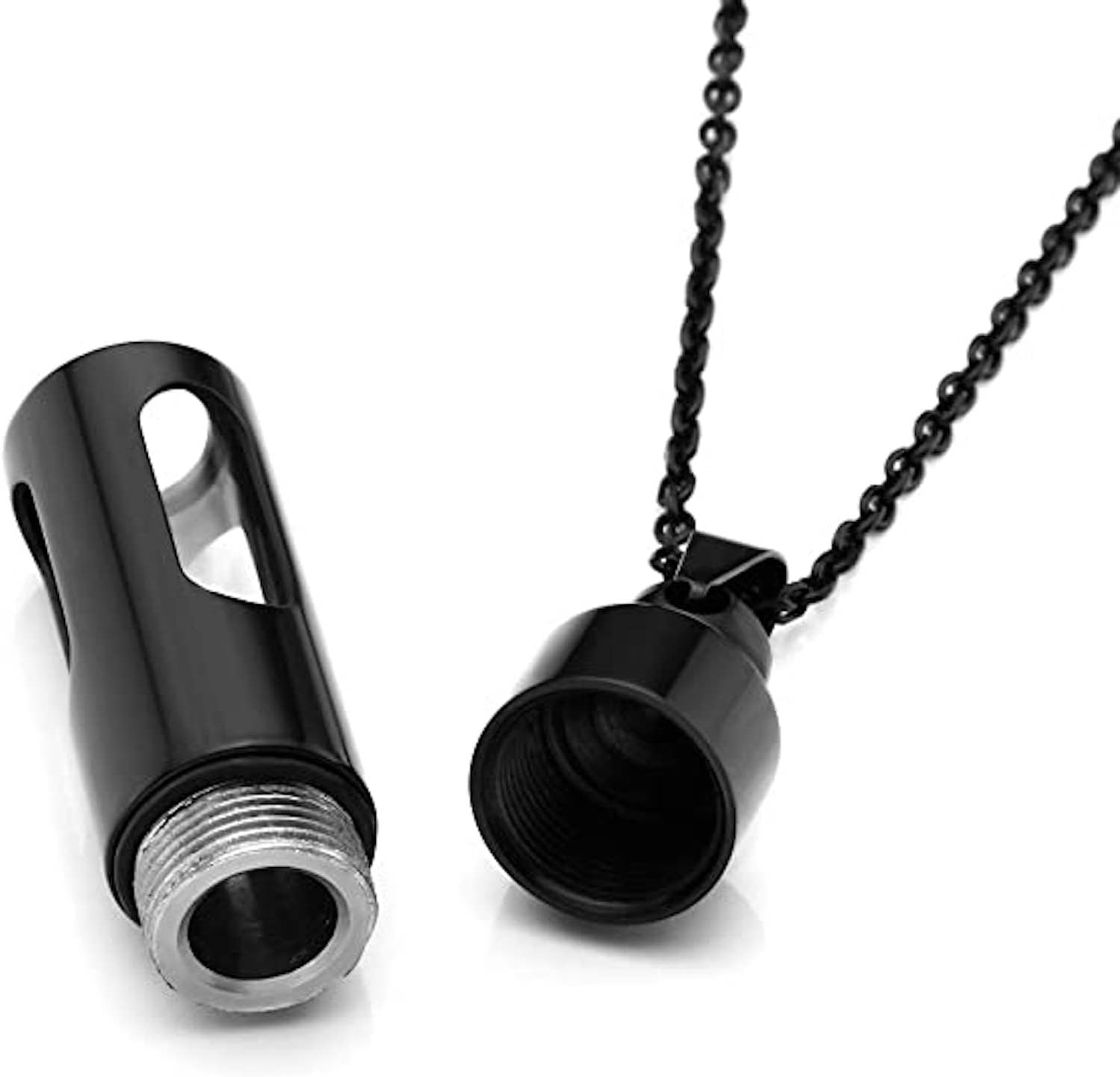 Portable Stainless Steel Glass Container Tube Urn Keepsake Cremation Ashes Memorial Pendant for Men Women - Image 2