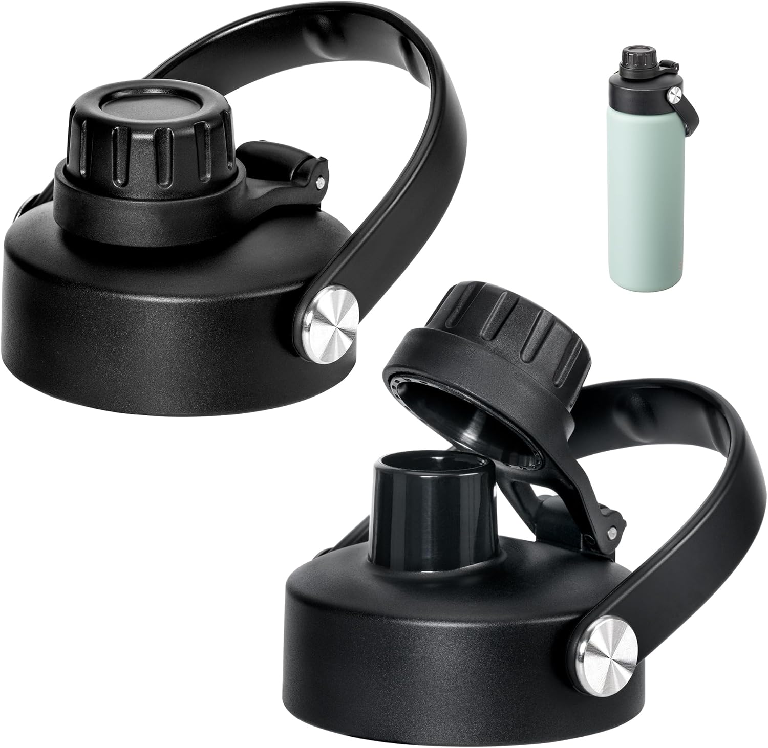 Spout Lid for Simple Modern Water Bottle 14oz 18oz 24oz 32oz, Replacement Chug Lid for Simple Modern Summit Bottle, One-Handed Operation, Leak-Proof & Durable (2 Pack) - Image 1