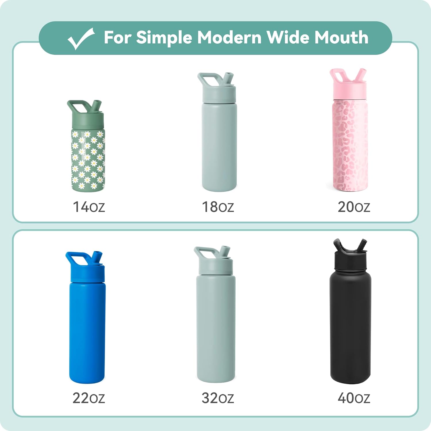 Spout Lid for Simple Modern Water Bottle 14oz 18oz 24oz 32oz, Replacement Chug Lid for Simple Modern Summit Bottle, One-Handed Operation, Leak-Proof & Durable (2 Pack) - Image 4