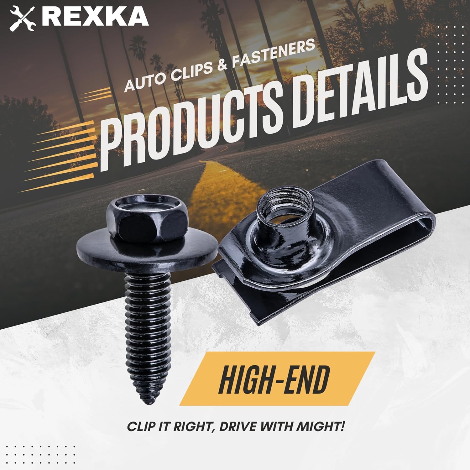Rexka 15 Sets M8-1.25 Extruded U Nut & Body Bolts Screw Kits for GM Ford Chevy Buick GMC Cadilac Hummer Oldsmobile Pontiac Saturn Cars Trucks - Image 3