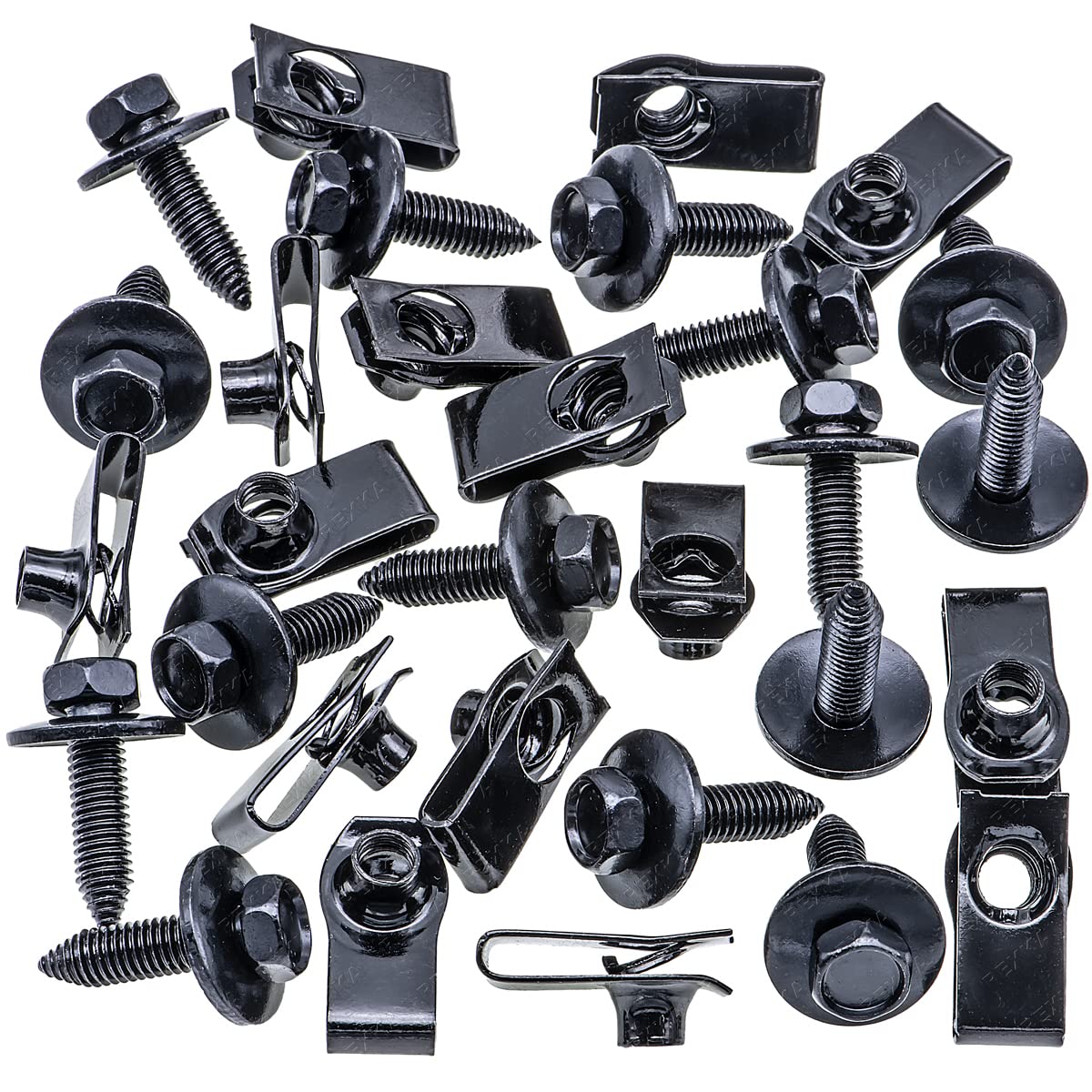Rexka 15 Sets M8-1.25 Extruded U Nut & Body Bolts Screw Kits for GM Ford Chevy Buick GMC Cadilac Hummer Oldsmobile Pontiac Saturn Cars Trucks - Image 5
