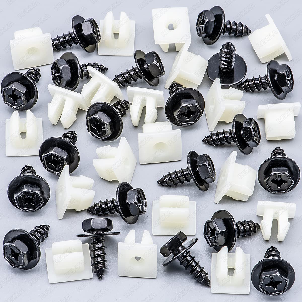 Rexka 20 Sets Bumper Cover Splash Shield Mud Guard Screw Bolt & Nylon Screw Grommet Nuts for Toyota Lexus 90159-60498 RAV4 Avalon Camry Highlander Prius ES300h GS350 - Image 1