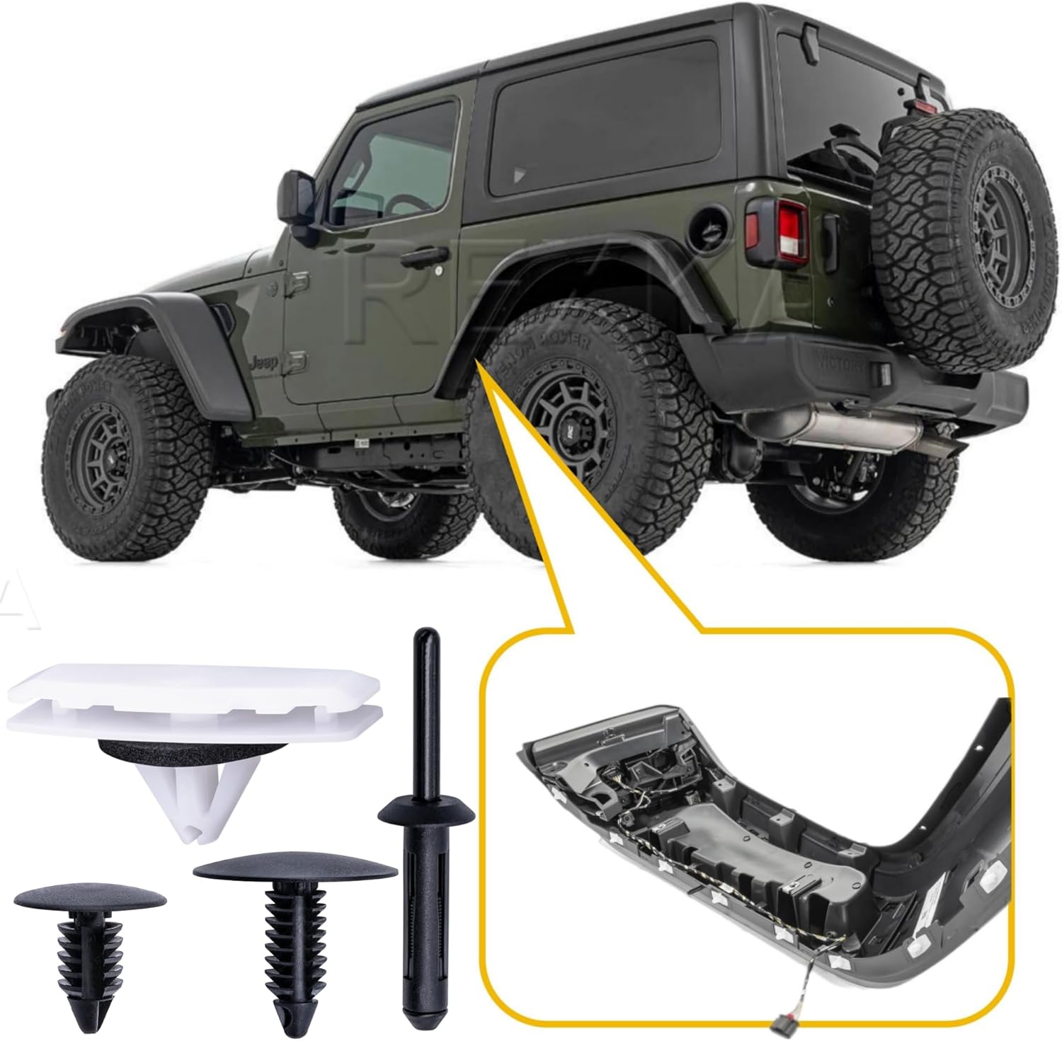 Rexka 80pcs Fender Flare Hardware Kits for Jeep Wrangler JL 2018-2024 Jeep Gladiator 2020-2023 JT Ram 1500 68526185AA 6506007AA 6506293AA 6505411AA Jeep Fender Clips - Image 4