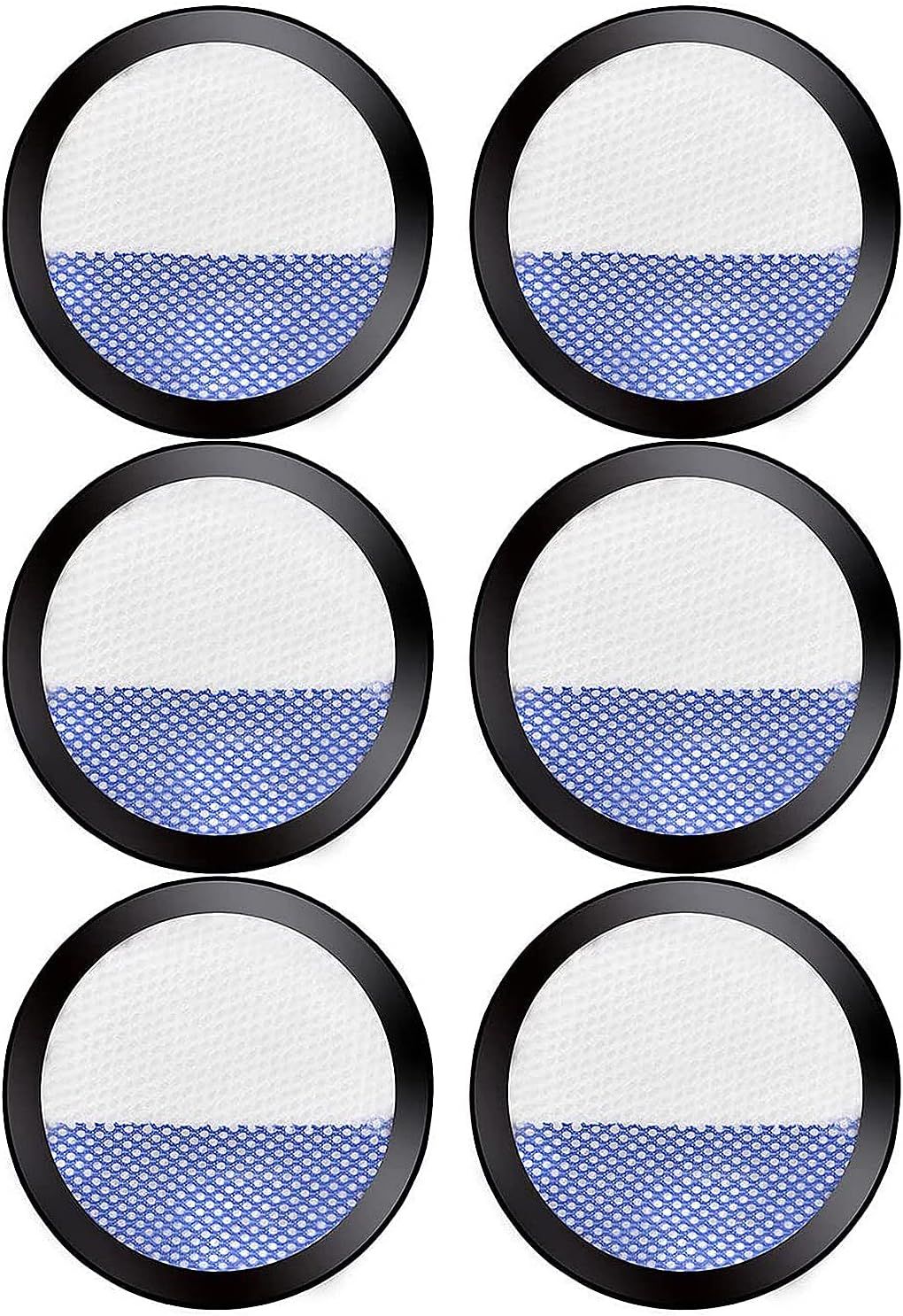 6 Pack Replacement ilters or Eureka RapidClean Pro Cordless Stick Vacuum Cleaner NEC180 NEC185 NEC186 NEC190 - Image 1