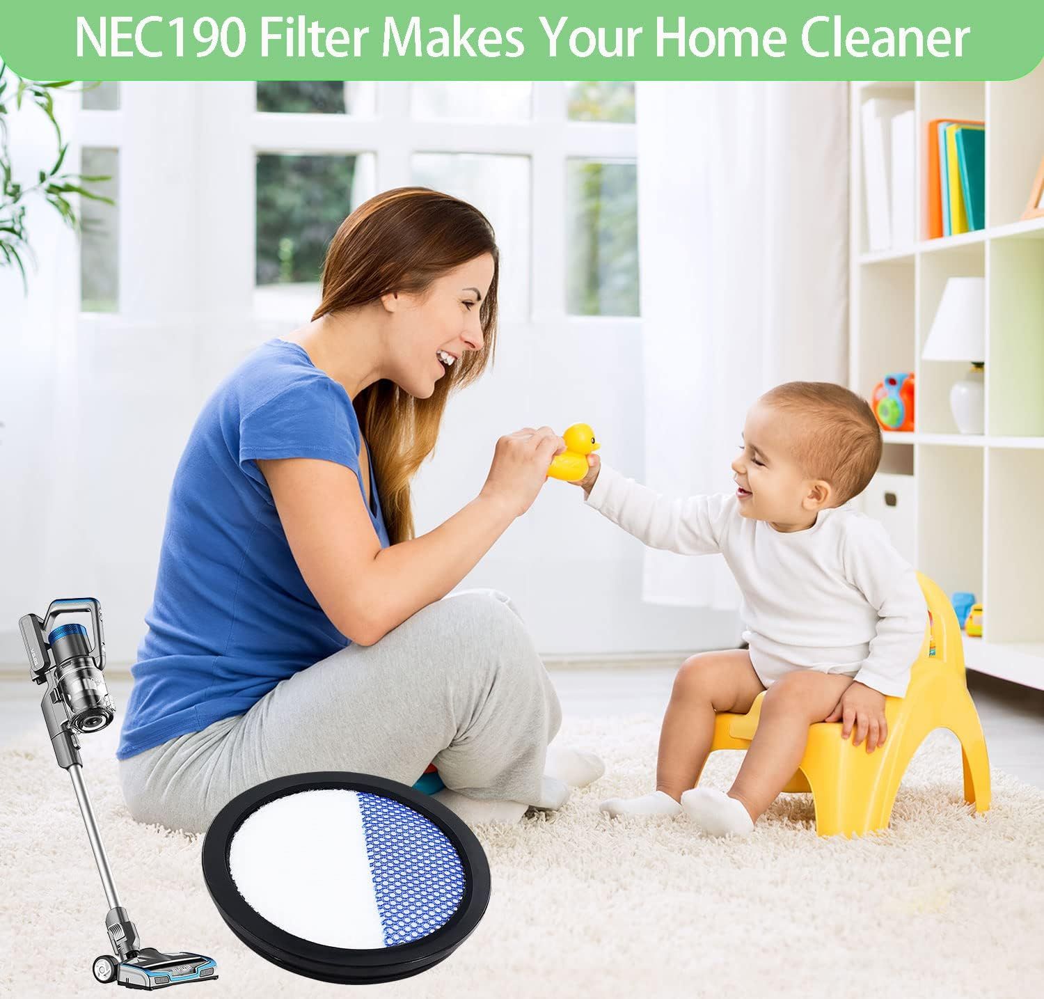 6 Pack Replacement ilters or Eureka RapidClean Pro Cordless Stick Vacuum Cleaner NEC180 NEC185 NEC186 NEC190 - Image 6