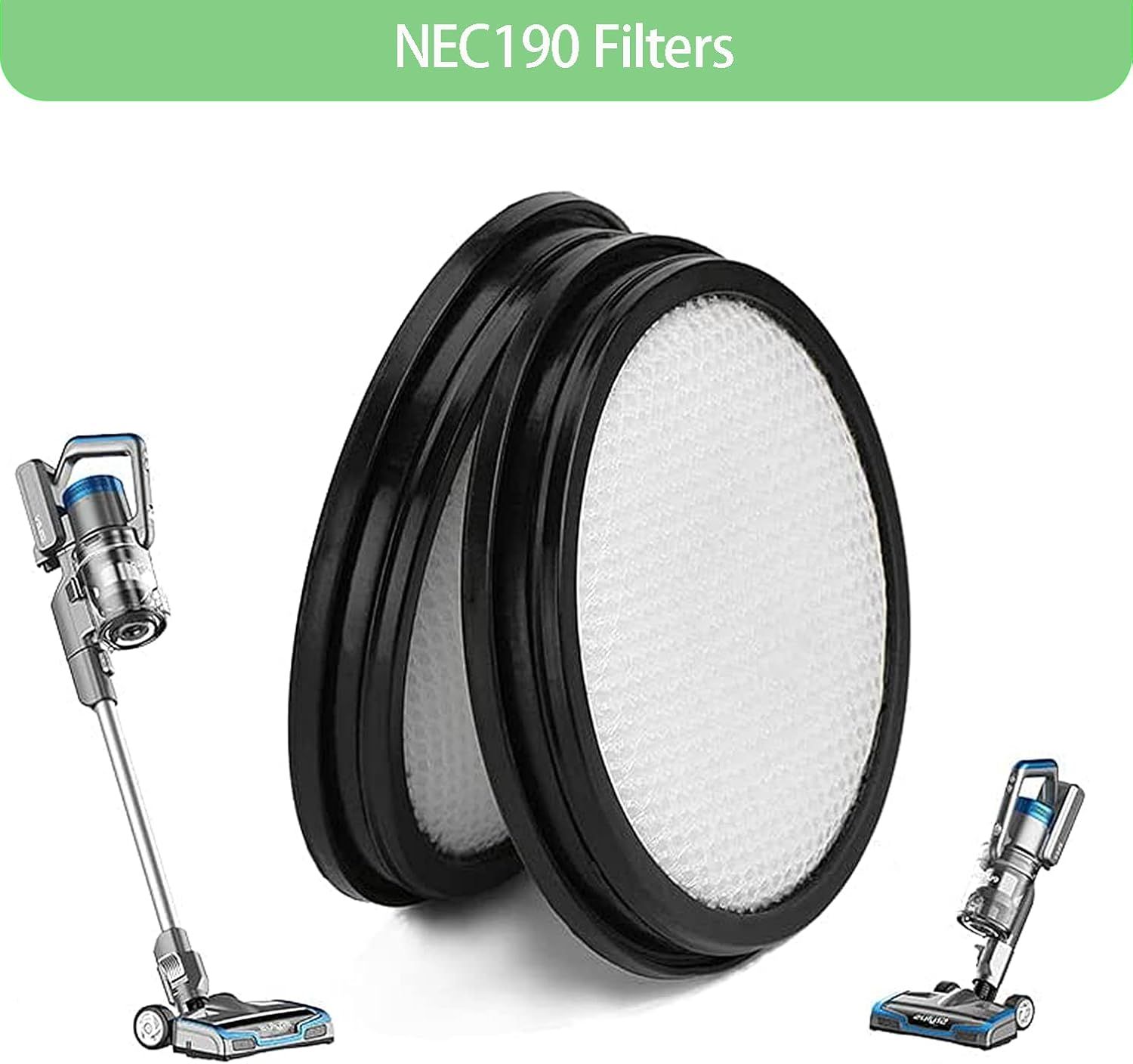 6 Pack Replacement ilters or Eureka RapidClean Pro Cordless Stick Vacuum Cleaner NEC180 NEC185 NEC186 NEC190 - Image 7