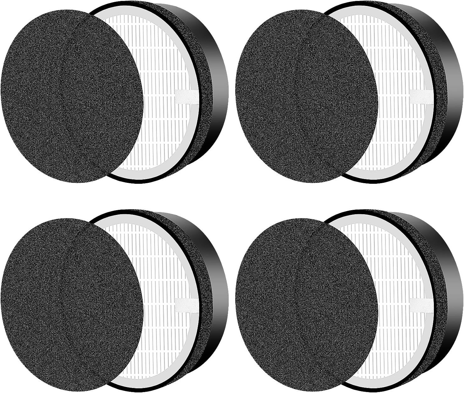or LEVOIT LV-H132 Replacement ilters, Compatible with  LV-H132 3-in-1 Nylon Pre-ilter, High-Eiciency Activated Carbon True ilters, Part LV-H132-R, 4 Pack - Image 1