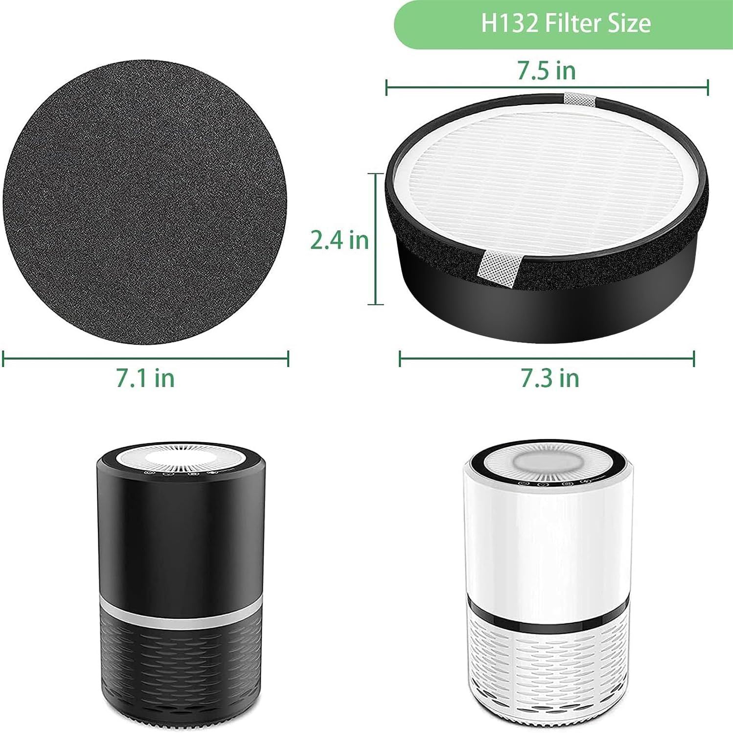 or LEVOIT LV-H132 Replacement ilters, Compatible with  LV-H132 3-in-1 Nylon Pre-ilter, High-Eiciency Activated Carbon True ilters, Part LV-H132-R, 4 Pack - Image 2