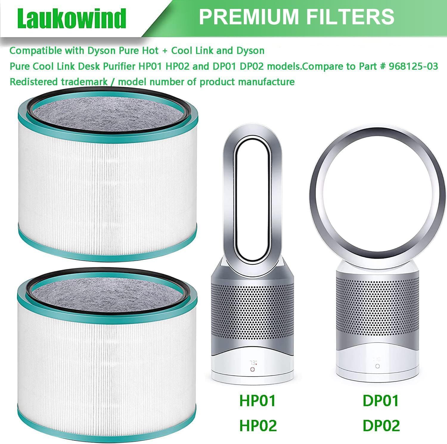 2 Pack Air Puriier ilter Replacements or Dyson HP01, HP02, DP01 Desk Puriiers - Compatible with Part # 968125-03 - Image 4