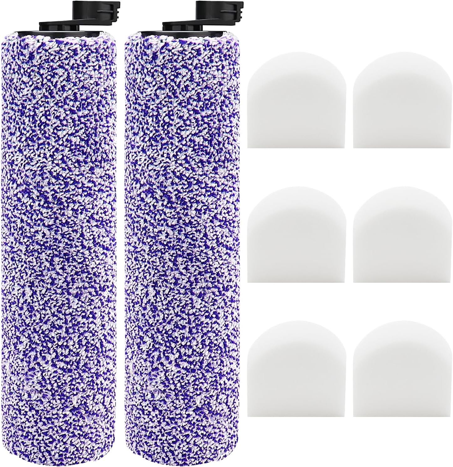 8 Pack Brush Roller and ilter Replacement or Shark WD201 Vacuum - Washable oam ilters or WD100, WD101, WD101C, WD200, WD200C, WD201, WD201C - HydroVac Pro XL 3-in-1 Vacuum - Image 1