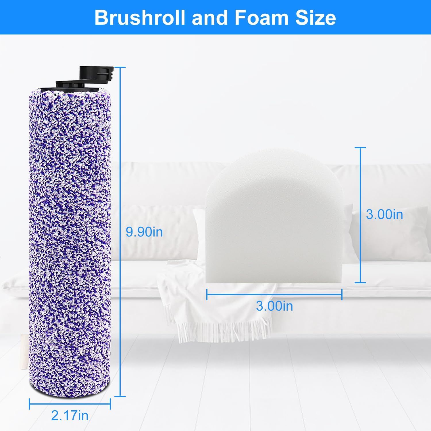 8 Pack Brush Roller and ilter Replacement or Shark WD201 Vacuum - Washable oam ilters or WD100, WD101, WD101C, WD200, WD200C, WD201, WD201C - HydroVac Pro XL 3-in-1 Vacuum - Image 2
