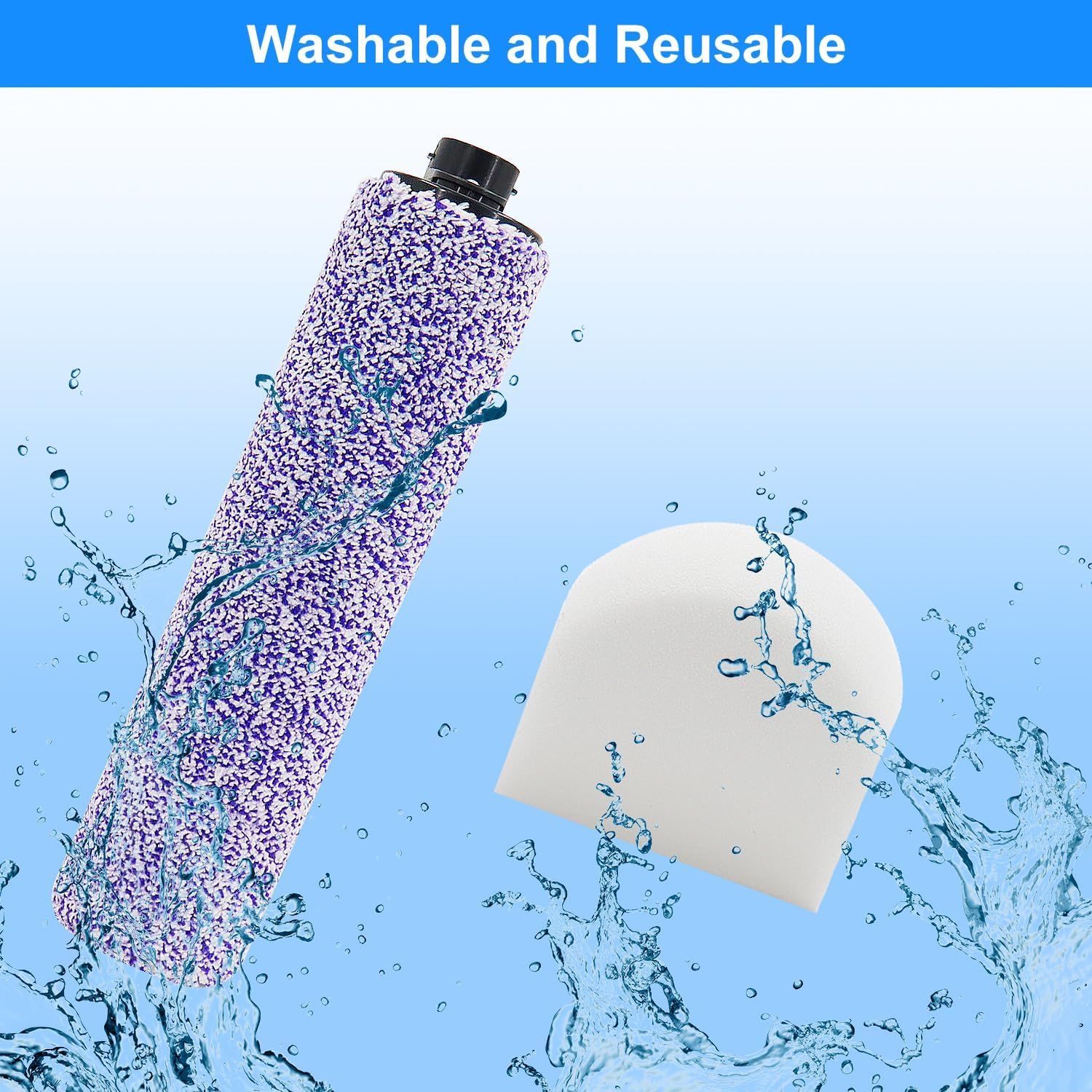 8 Pack Brush Roller and ilter Replacement or Shark WD201 Vacuum - Washable oam ilters or WD100, WD101, WD101C, WD200, WD200C, WD201, WD201C - HydroVac Pro XL 3-in-1 Vacuum - Image 3
