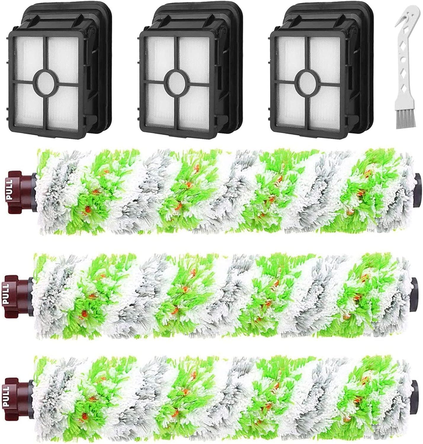 6 Pack Replacement Parts or bissell CrossWave Pet Pro 2306A & CrossWave 1785 Series 3888A Vacuum Cleaner, 3 Pack 2460 Brush Rolls,3 Pack 1866 ilters,Compare to Part 1613568&161-3568,1608684 - Image 1