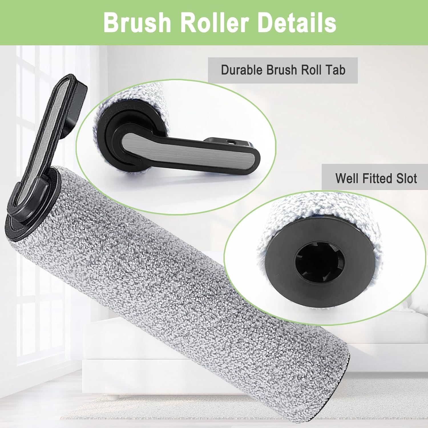 Brush and ilters Replacement Parts Accessories Compatible or Tineco loor ONE S5/loor One S5 Pro Cordless Vacuum Cleaner, 4 Roller Brushes, 4 ilters - Image 4