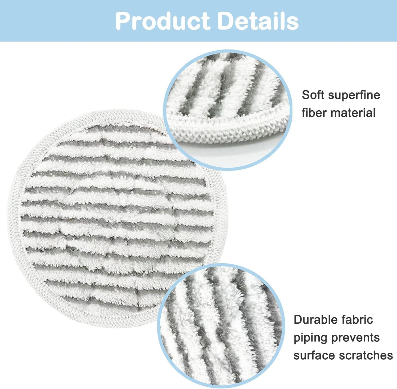 10 Pack S7001 Pads Replacement Steam Mop Pads or Shark S7001 S8201 S7000AMZ S8001 S7000 S7001TGT S7201 S7005 S7020 Series Steam Mop Pads Steam & Scrub All-in-One Scrubbing Mop Pads Part #: XKITP7000 - Image 4