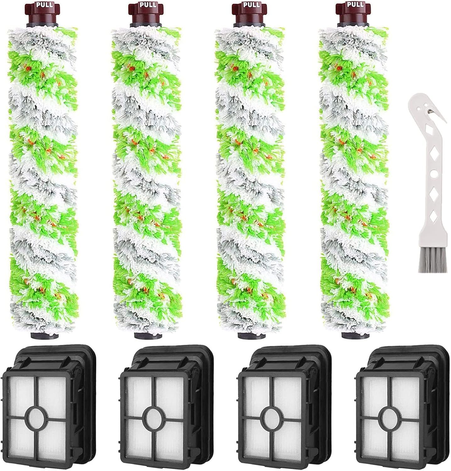 8 Pack Replacement Parts or Bissell CrossWave Pet Pro 2306A & CrossWave 1785 Series 3888A Vacuum Cleaner, 4 Pack 2460 Brush Rolls, 4 Pack 1866 ilters, Compare to Part 1613568&161-3568, 1608684 - Image 1