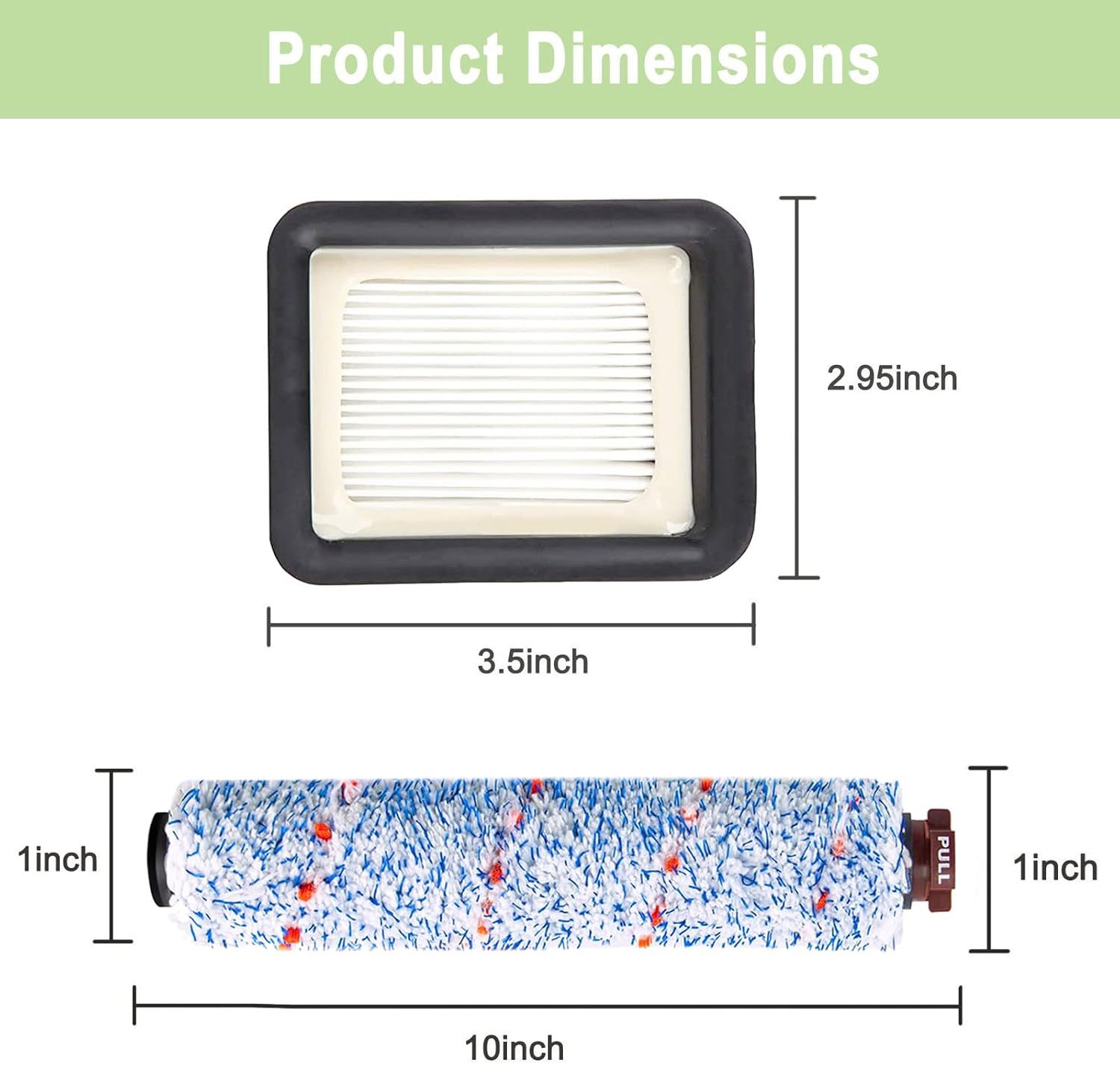 8 Pack Replacement Parts Compatible with Bissell CrossWave 1785 2306 3888A Vacuum Cleaner 4 Pack Multi-Surace Brush Roll 1868 4 Pack Vacuum ilter 1866 Compare to Part 1608683 160-8683 1608684 - Image 2