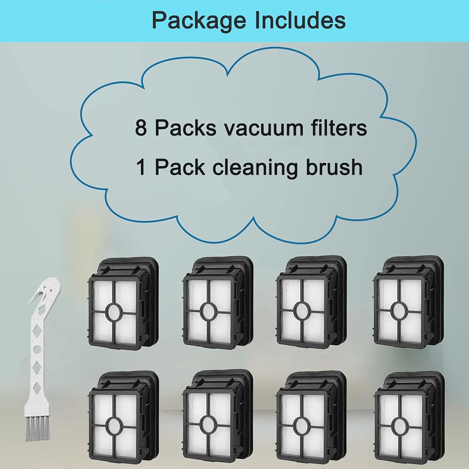 8 Pack 1866 Replacement ilters Compatible with Bissell Crosswave 1785 2306 2551 & 2554 CrossWave Cordless Max All in One Wet-Dry Vacuum Cleaner, Compare to Part # 1608684 - Image 6