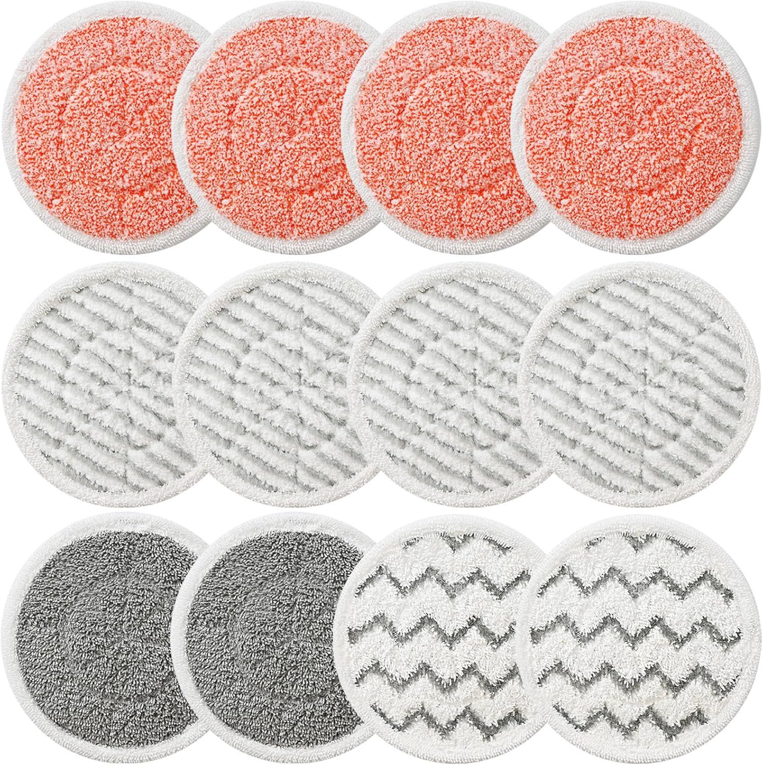 12 Pack Upgraded Replacement Steam Mop Pads or Shark S8201 S7001 S8001 S7201 S7000AMZ S7000 S7005 S7020 S7001C Steam Mop,Steam & Scrub All-in-One Scrubbing and Sanitizing,Dirt Grip Scrub Washable Pad - Image 1