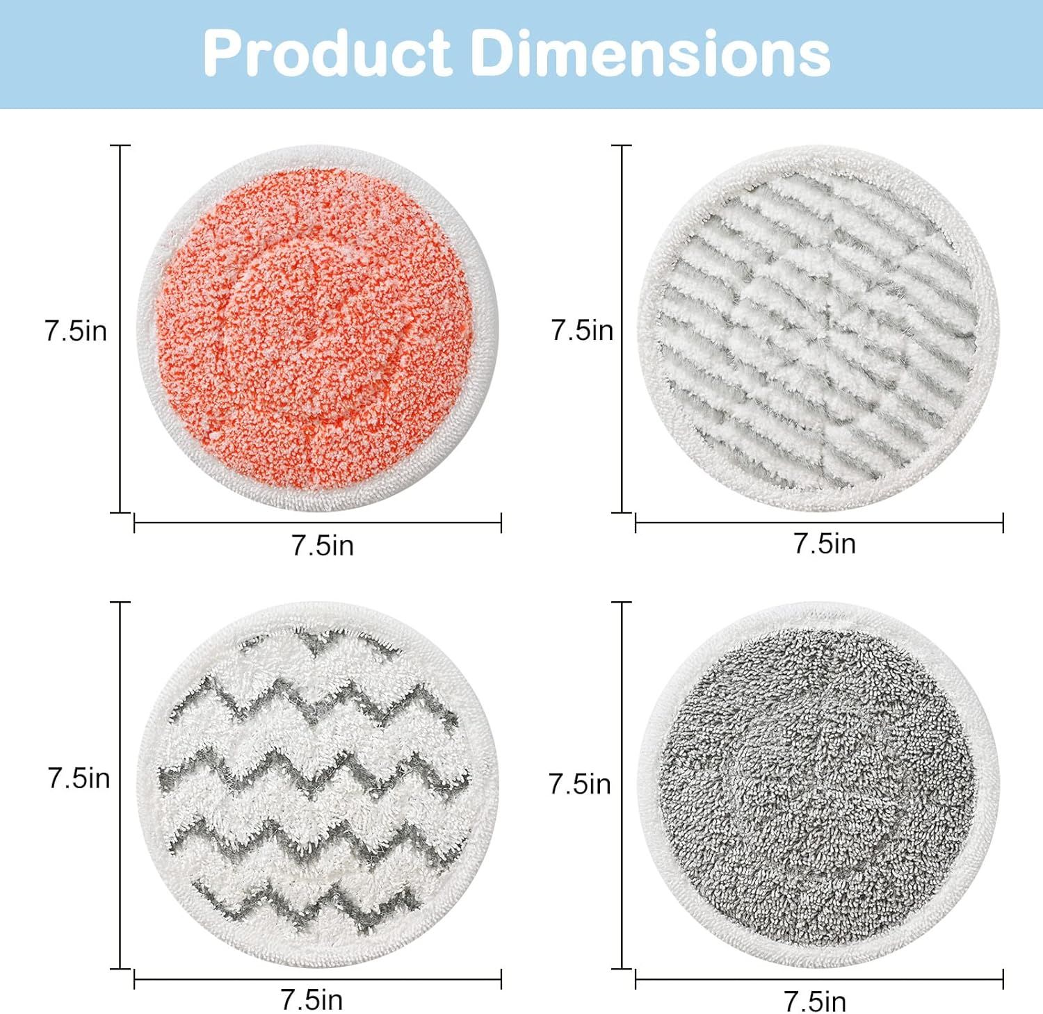 12 Pack Upgraded Replacement Steam Mop Pads or Shark S8201 S7001 S8001 S7201 S7000AMZ S7000 S7005 S7020 S7001C Steam Mop,Steam & Scrub All-in-One Scrubbing and Sanitizing,Dirt Grip Scrub Washable Pad - Image 2