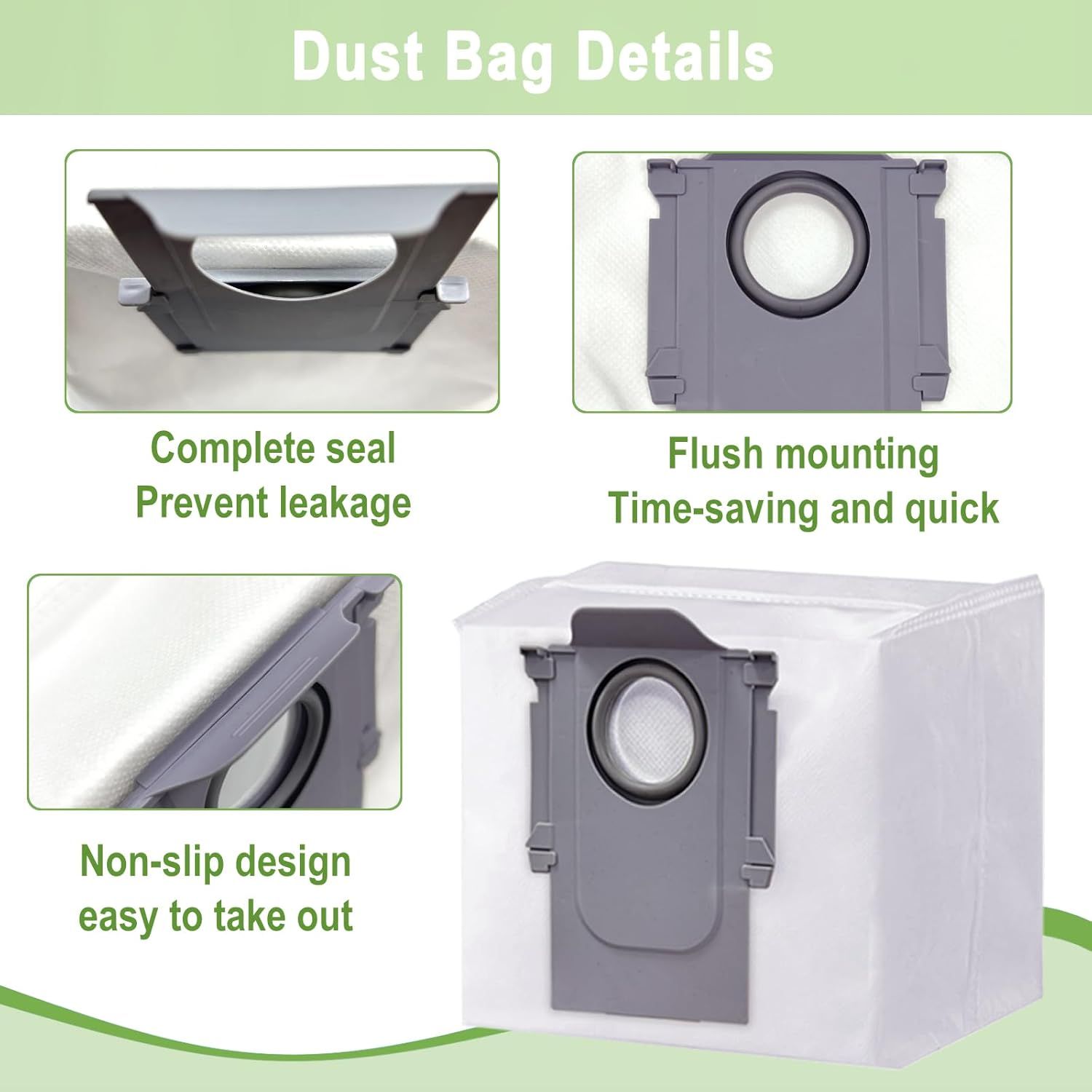 17 Pack  Q7 Replacement Parts Compatible or  Q7 Q7+ Q7 Max Q7 Max+ Vacuum Cleaner,1 Main Brush, 4 ilter, 4 Side Brush, 4 Mop Cloth, 4 Dust Bag - Image 5