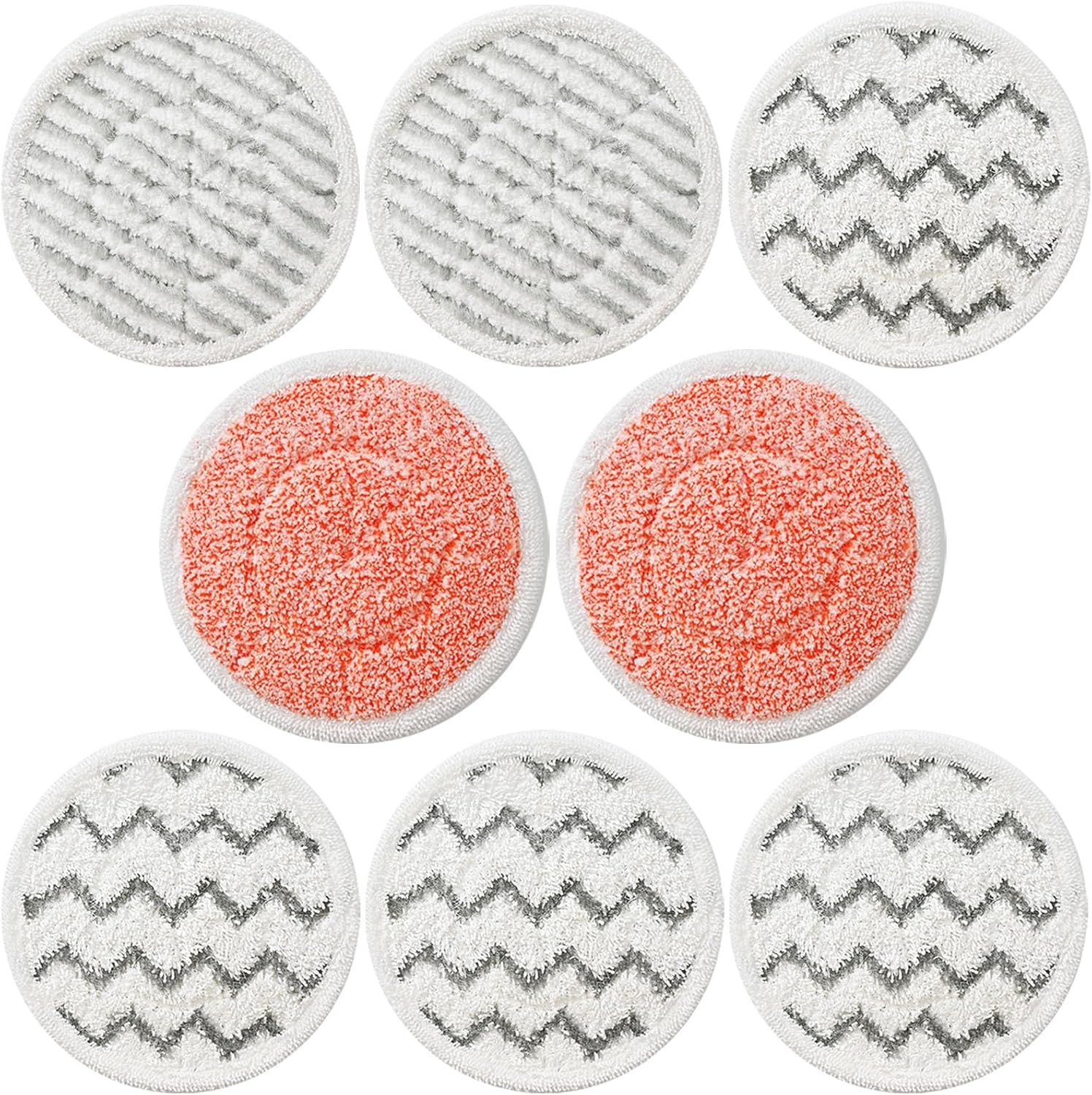 8 Pack Upgraded 3897A Rotating Mop Pads Replacement Steam Mop Pads or Bissell SpinWave SmartSteam Scrubbing Steam Mop 3897A,3712,3712W Steam Rotating Mop Pads,Part No 1641112 - Image 1