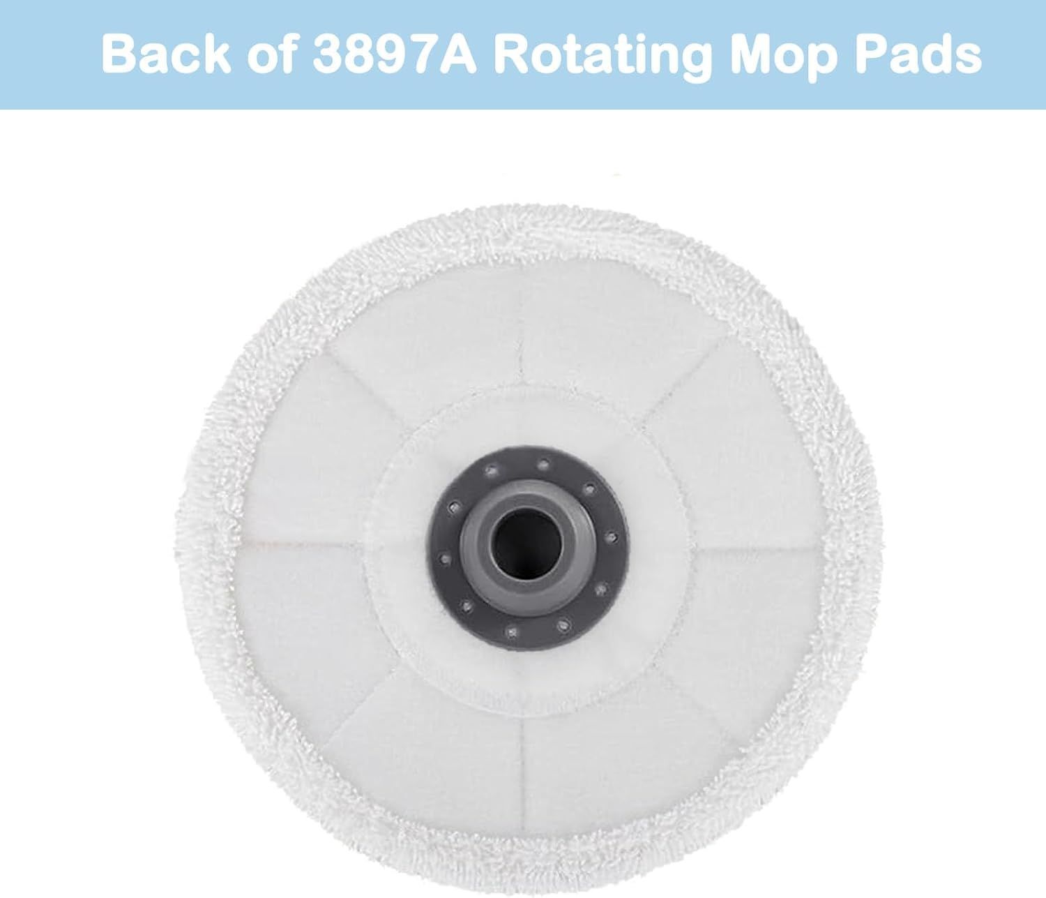 8 Pack Upgraded 3897A Rotating Mop Pads Replacement Steam Mop Pads or Bissell SpinWave SmartSteam Scrubbing Steam Mop 3897A,3712,3712W Steam Rotating Mop Pads,Part No 1641112 - Image 5