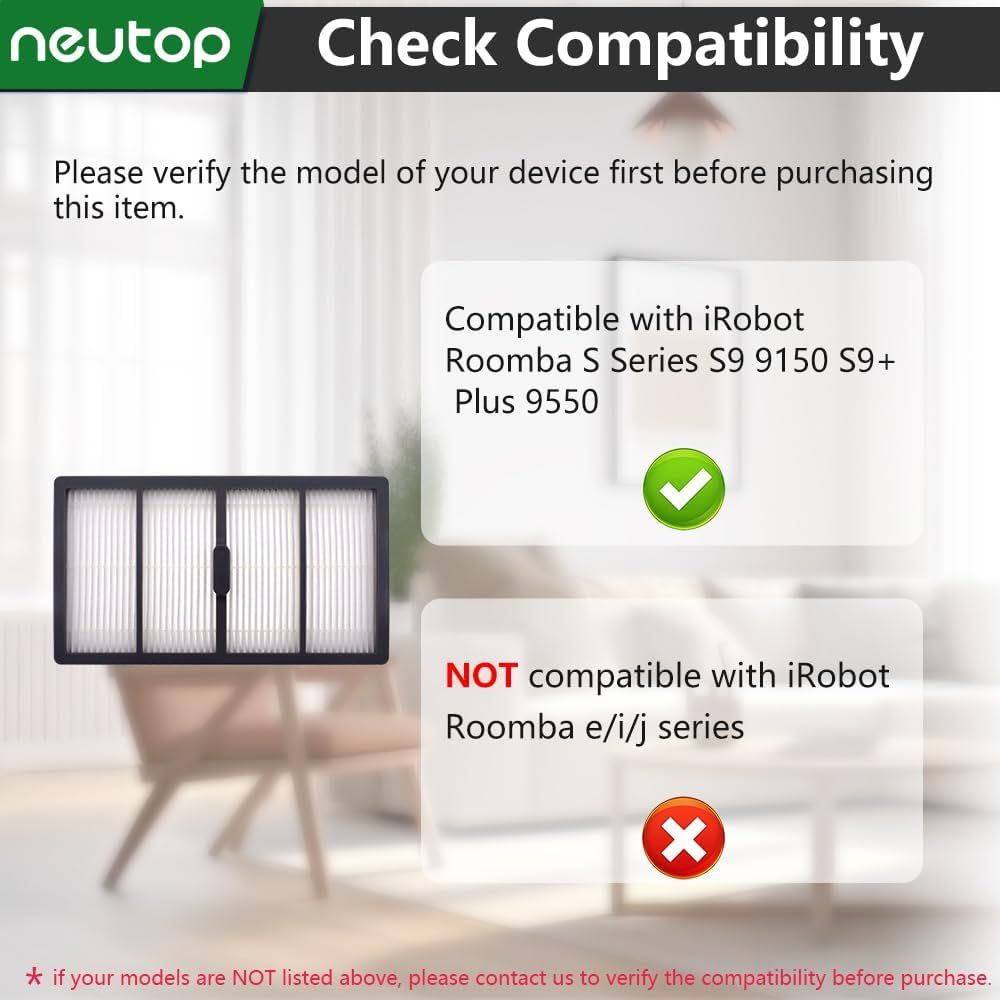 Replacement ilters Compatible with iRobot Roomba S Series S9 9150 S9+ Plus 9550 Robot Vacuums, 8-Pack. - Image 3