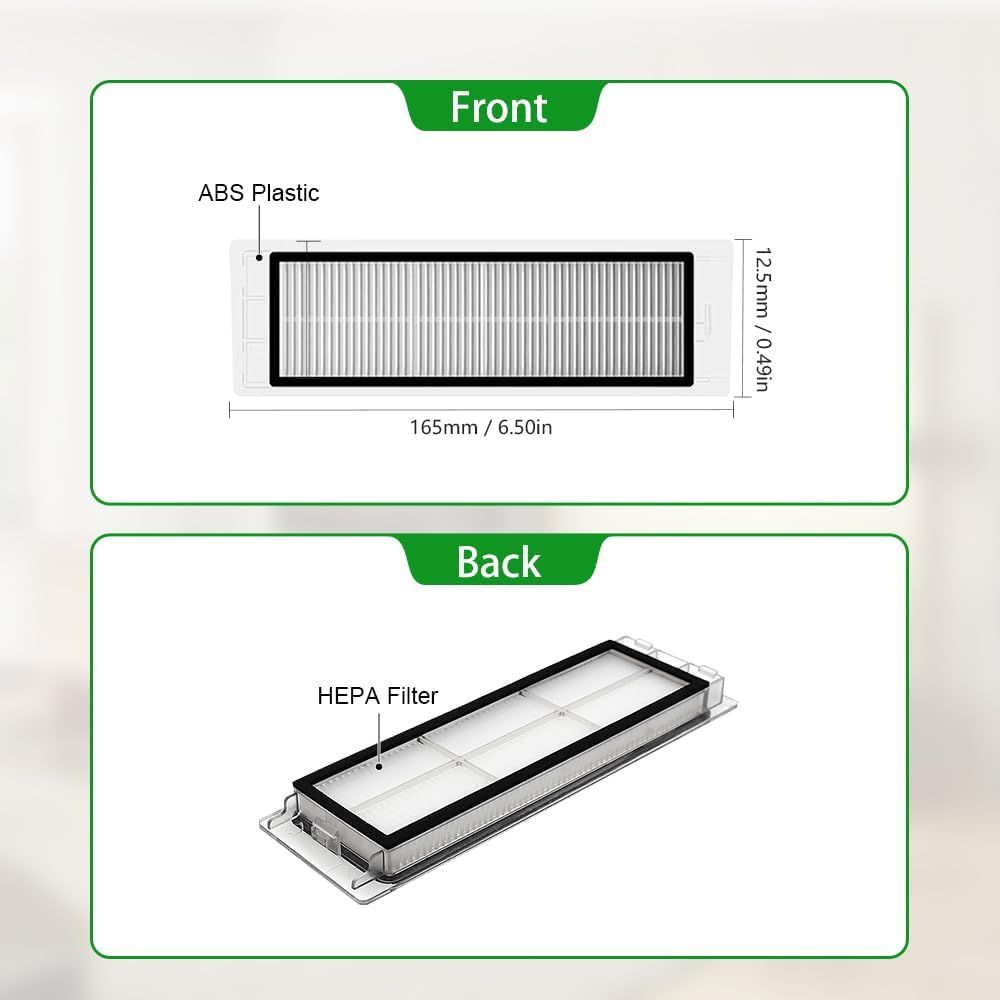 Replacement Accessories Kit Compatible with  S6 S6 Pure S5 S5 Max S4 E4 E20 E25 E35 C10 S50 Robot Vacuum Parts with 2 Main Brush 4 ilter 4 Side Brush 1 Cleaning Tool - Image 2
