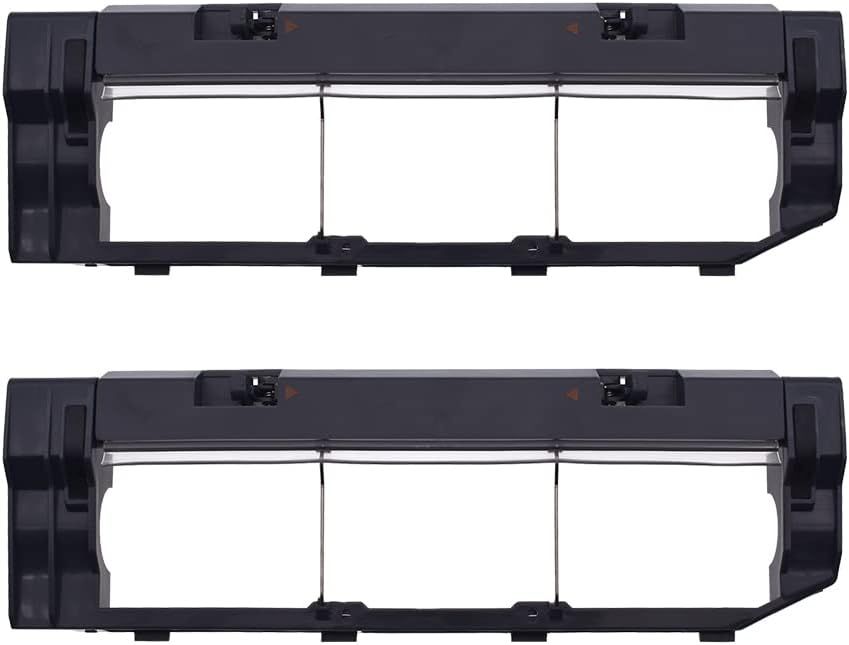 Main Brush Cover Replacement Compatible with  S6 MaxV/Pure, S6, E4, S4 Max, S4, S5 Max, S5, E35 and E2 Robot Vacuum Cleaners, Black, 2-Pack. - Image 1