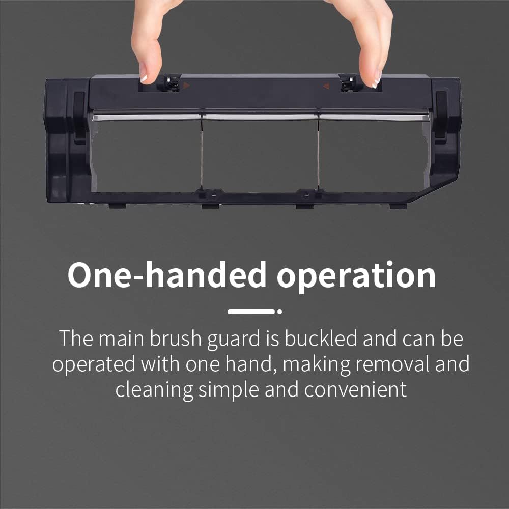 Main Brush Cover Replacement Compatible with  S6 MaxV/Pure, S6, E4, S4 Max, S4, S5 Max, S5, E35 and E2 Robot Vacuum Cleaners, Black, 2-Pack. - Image 3