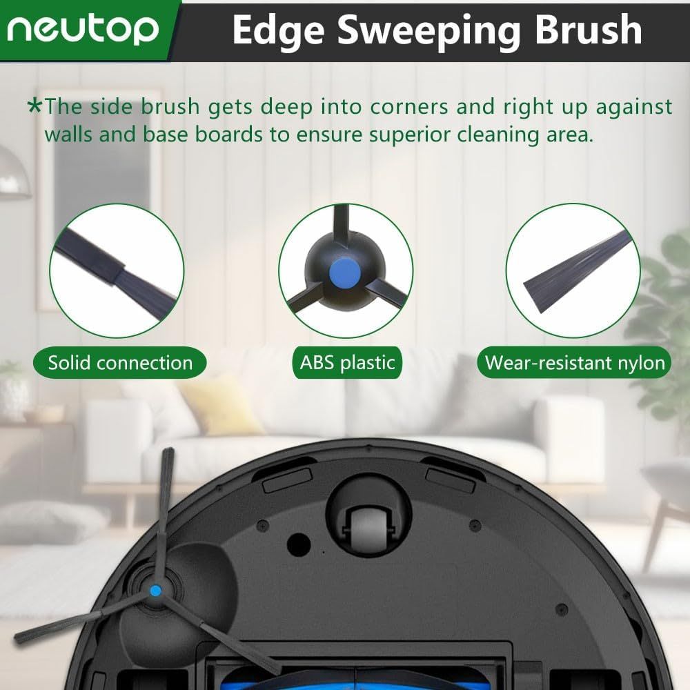 Replacement Parts Compatible with Ecovacs Deebot N30 Omni, N30 Pro Omni, Robot Vacuum Accessories 1 Roller 4 ilter 4 Side Brush 4 Mop Pad 4 Dust Bag - Image 5