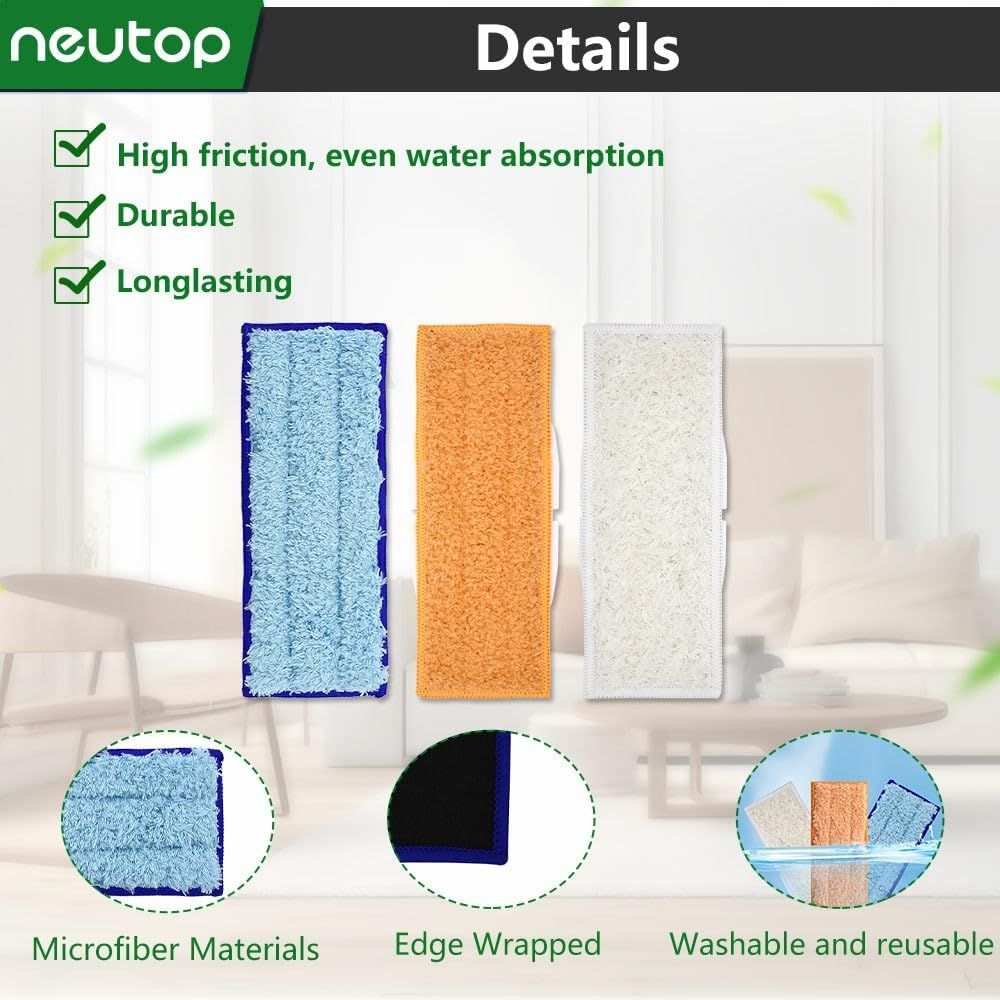 Mop Pads Compatible with iRobot Braava Jet 200 Series 240 241 244 245 250 Robot Mops, Washable and Reusable, 4 Wet 4 Dry 4 Damp. - Image 3