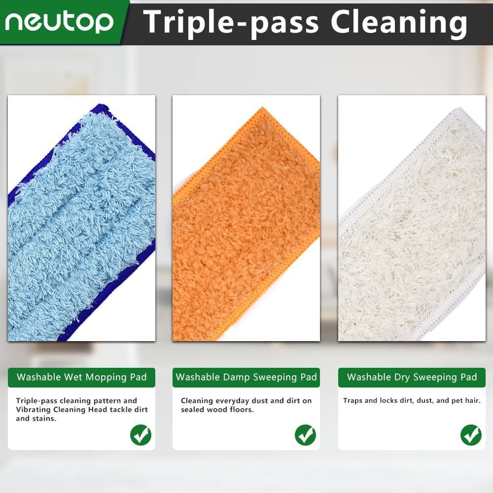 Mop Pads Compatible with iRobot Braava Jet 200 Series 240 241 244 245 250 Robot Mops, Washable and Reusable, 4 Wet 4 Dry 4 Damp. - Image 5