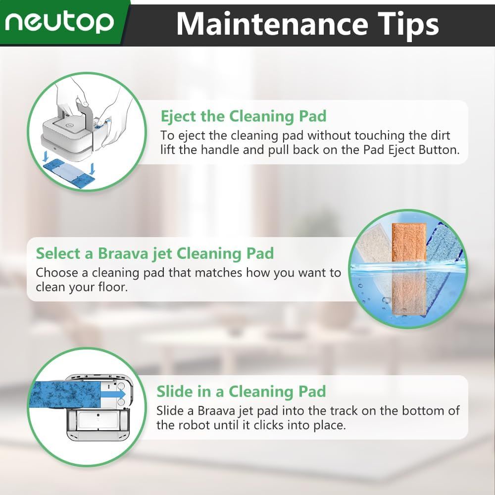 Mop Pads Compatible with iRobot Braava Jet 200 Series 240 241 244 245 250 Robot Mops, Washable and Reusable, 4 Wet 4 Dry 4 Damp. - Image 6