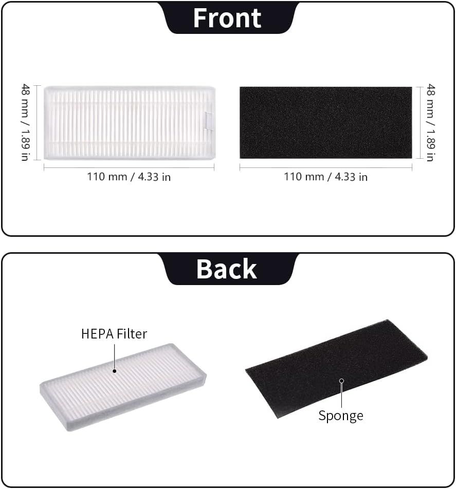 Replacement Parts Compatible with euy RoboVac 11S, 15T, 30, 30C, 15C, 12, 25C, 35C Accessories with 2 Main Rolling Brushes 6 ilter Sets 6 Side Brushes - Image 2