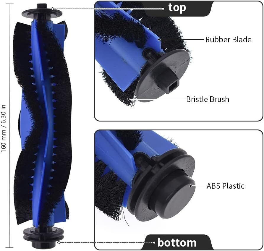 Replacement Parts Compatible with euy RoboVac 11S, 15T, 30, 30C, 15C, 12, 25C, 35C Accessories with 2 Main Rolling Brushes 6 ilter Sets 6 Side Brushes - Image 4