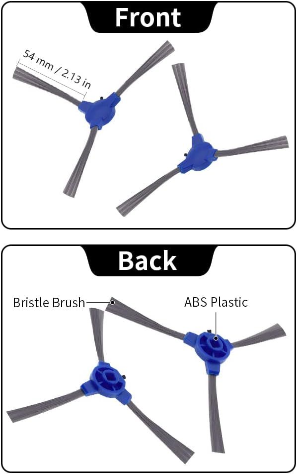 Replacement Parts Compatible with euy RoboVac 11S, 15T, 30, 30C, 15C, 12, 25C, 35C Accessories with 2 Main Rolling Brushes 6 ilter Sets 6 Side Brushes - Image 6