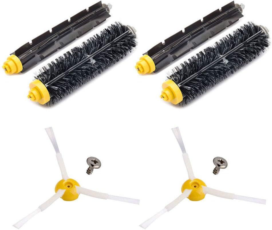 Replacement Brush Compatible with iRobot Roomba 675 677 671 670 665 655 645 694 692 614 Robot Vacuums ONLY, with 2 Bristle and 2 lexible Beater Rollers, 2 Edge Sweeping Brushes, 2 Screws. - Image 1