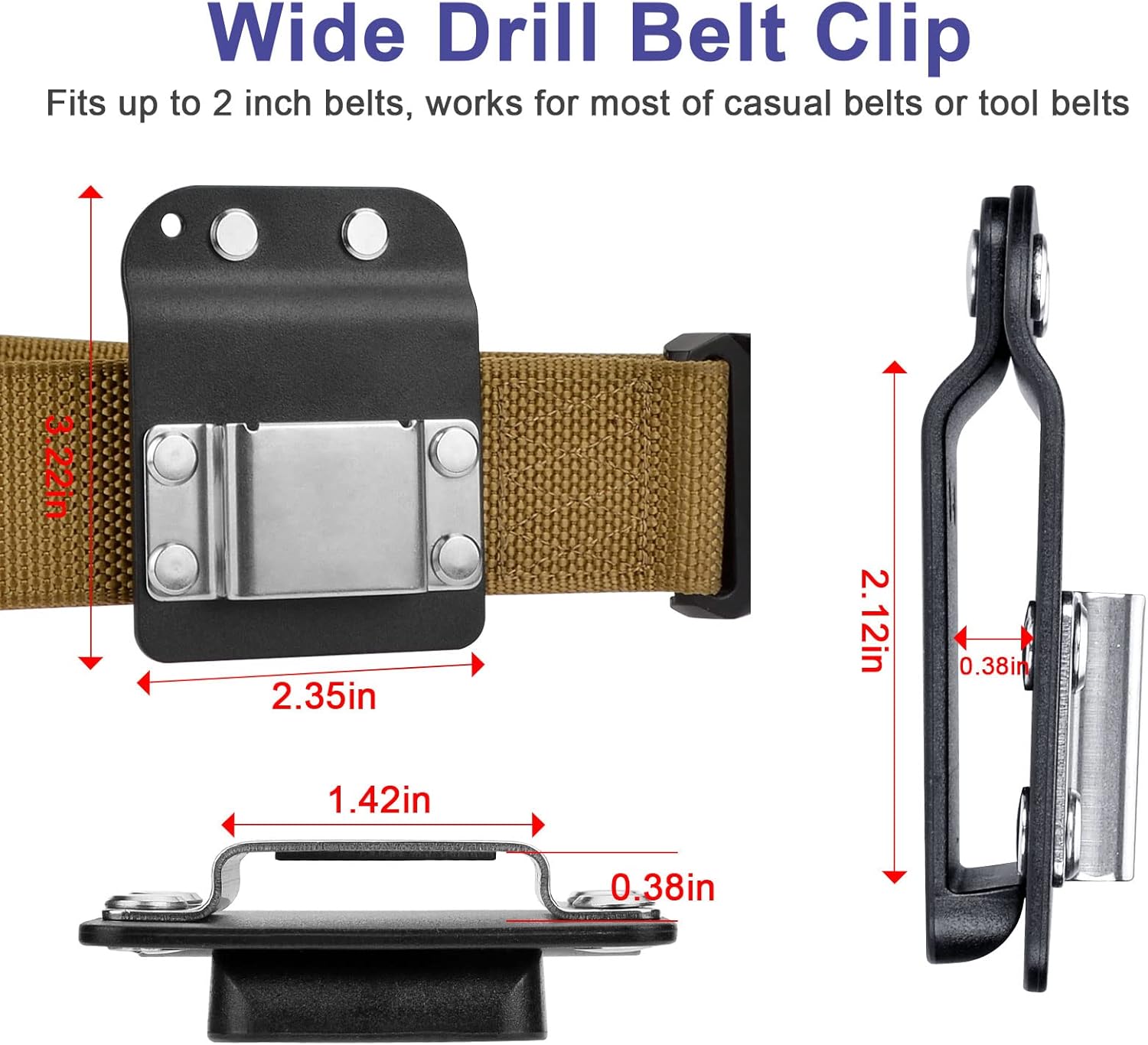 iGuerburn Drill Belt Holder & Hammer Holder Loop Clip on 2
